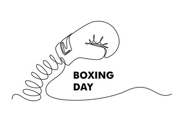 Boxing Day Sale Concept. Single line draw design vector graphic illustration.