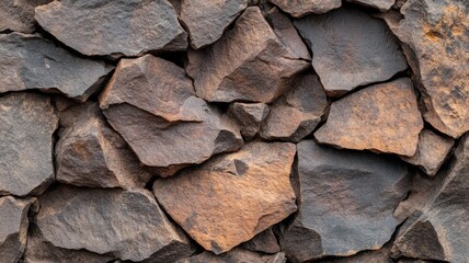 Fototapeta premium Rugged Volcanic Rock Texture with Dark Porous Surface Features in Natural Setting