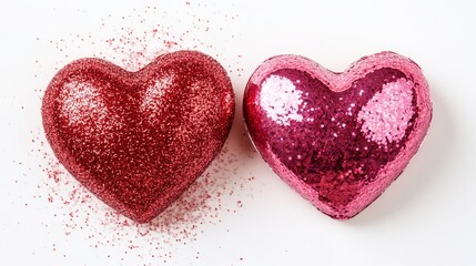 Fototapeta premium Elegant heart-shaped borders in vibrant red and pink tones