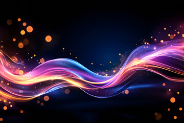 Fototapeta premium Vibrant abstract background with glowing waves in pink, purple, and blue, creating dynamic and energetic atmosphere. Perfect for creative projects and digital designs