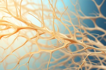 Intricate neural network close-up on abstract background