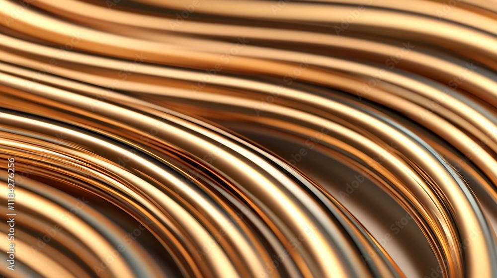 Poster metallic curved lines forming futuristic architectural structures for sci-fi concepts