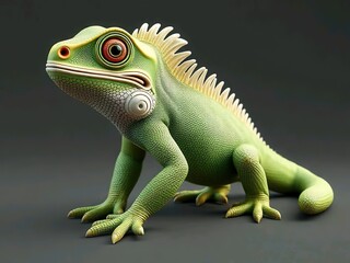 Fototapeta premium Happy cute gecko cartoon 3d illustration