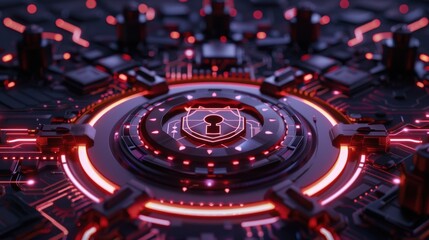 National Dapper Your Data Day Futuristic cybersecurity interface with glowing red digital lock and circuitry