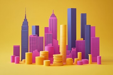 Obraz premium A paper cut of business icon concept as show symbolizing growth in financial health or sustainability.