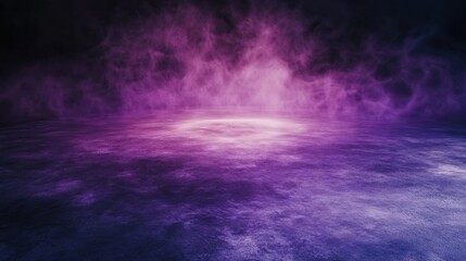 Mysterious purple mist on dark surface with ethereal aura
