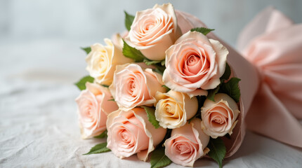 Obraz premium A beautiful bouquet of pastel roses