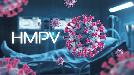 HMPV outbreak, Human metapneumovirus, HMPV global spread out, China map with HMPV symbol, virus outbreak 2025, HMPV, hmpv background
