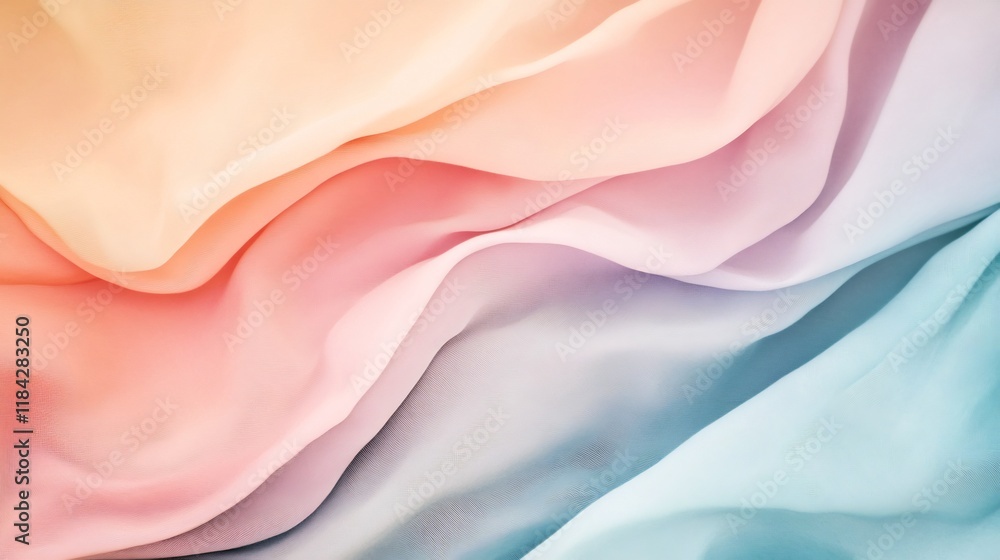 Poster pastel digital textures with soft overlapping curves in harmonious hues