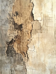 Obraz premium A weathered and fibrous bark of a cottonwood tree, showcasing subtle ridges in light brown and gray hues.
