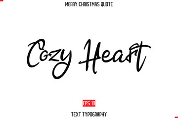 Merry Christmas Quote in Cursive Text Typography  Cozy Heart.