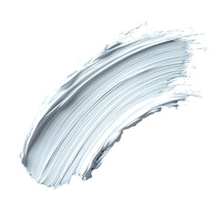 3D glossy white brush stroke texture isolated on blue background