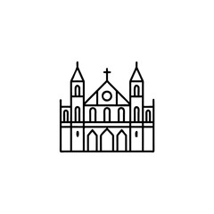 Obraz premium Cathedral Line Icon