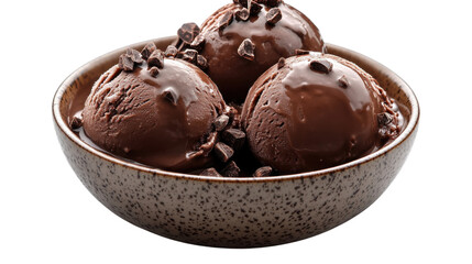 chocolate ice cream isolated on white background 