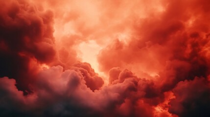 Fototapeta premium Dramatic Vibrant Sky with Powerful Ominous Clouds Filling the Atmosphere