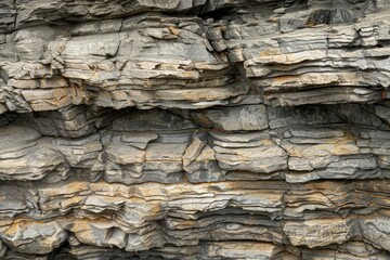 Photo of Sedimentary layered rock texture. Background texture for backdrops or mapping