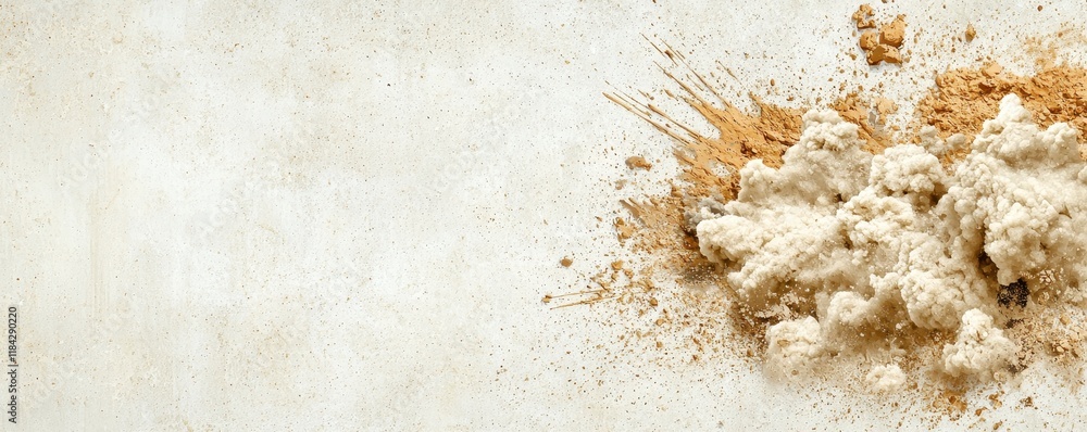 Aufkleber a textured background featuring a burst of flour or powder, creating an abstract visual effect on a 