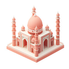 3d Ramadan mosque with pink pastel color