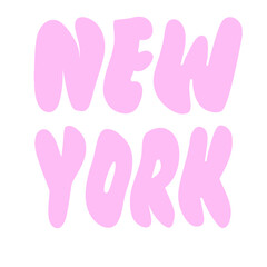 New york bubble slogan lettering trending graphic Tee t-shirt logo slogan graphic artwork typography tote badge emblem crest 