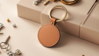 Leather Keychain Mockup