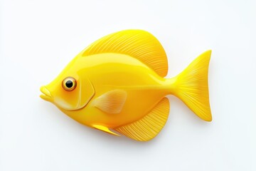 Bright yellow fish resting on a smooth surface under natural light showcasing vibrant colors and lifelike details