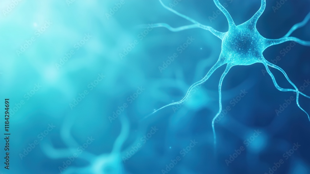 Poster futuristic high tech blue background featuring network lines with sci-fi connections and digital gri