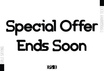 Sale Template Design Banner Typography Text Special Offer Ends Soon