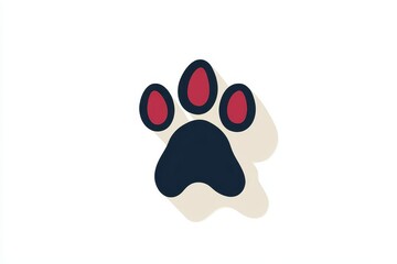 Creative and playful paw print design showcasing vibrant colors and shadow effects on a minimalist background