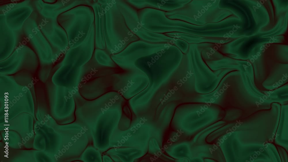 Poster abstract green and red fluid background with intricate swirling patterns and textures