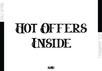 Hot Offers Inside Sale Template Design Banner Typography Text