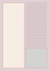 Clean a4 size colorful notes paper template