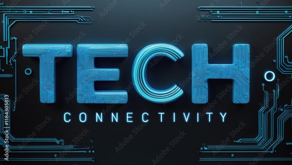 Aufkleber a digital representation of technology emphasizing connectivity, featuring the words 