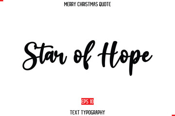 Star of Hope Merry Christmas Saying in Stylish Typography Text
