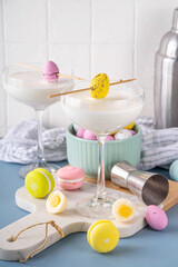 Easter chocolate sweet martini alcohol cocktail, cream and vodka alcohol beverage with a lot of...