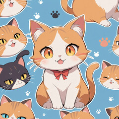 pattern with cats