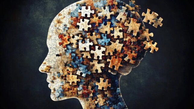 Emphasizing memory loss through an artistic perspective.