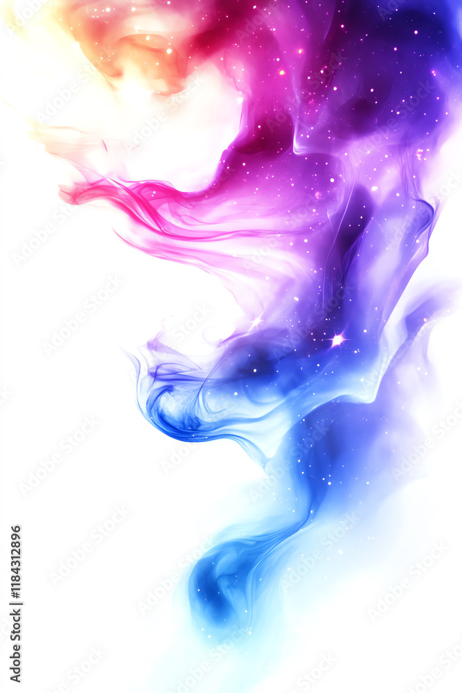 Poster a mesmerizing blend of colorful smoke swirling gracefully, creating an ethereal visual experience fu