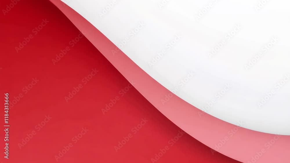 Poster modern red and white gradient background with blurred smooth curve for stylish designs and presentat