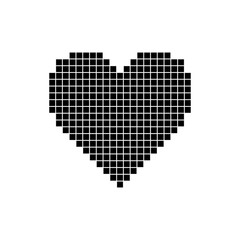 Fototapeta premium Pixel heart icon. Video game 8-bit style. Transparent PNG design.