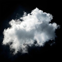 White clouds isolated on black background