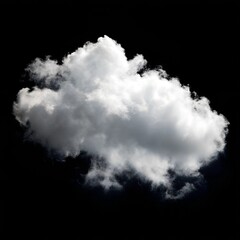 White clouds isolated on black background