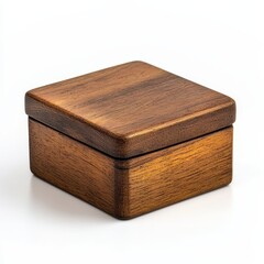 Elegant Square Wooden Box with Smooth Surface and Subtle Grain Pattern