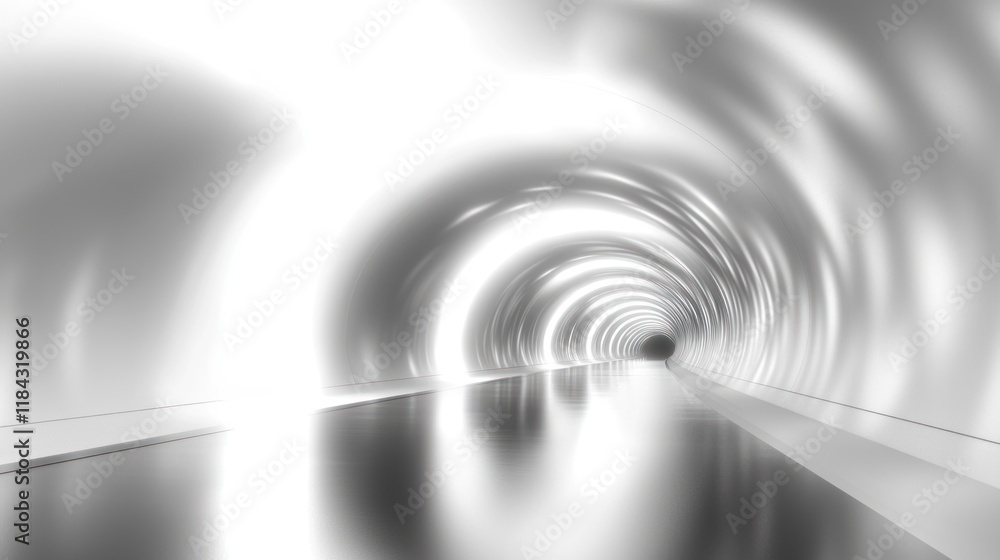 Poster abstract monochromatic tunnel: a journey into light and shadow
