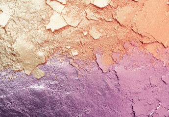 Naklejka premium Beige and coral gradient fading into lime and lavender tones. Granular noise and metallic foil shimmer.