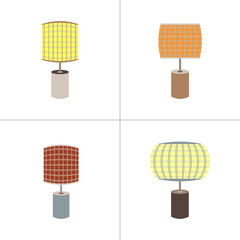 Lamps icon set. Isolated on white background. Vector illustration. Flat design
