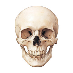 Fototapeta premium Anatomical human skull illustration, detailed structure, educational use