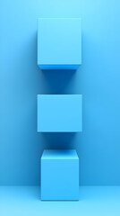 Fototapeta premium Blue Cube 3D Abstract Background