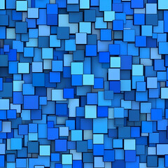 Abstract 3D Blue Cubes Background