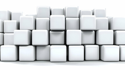 White 3D Cube Abstract Background