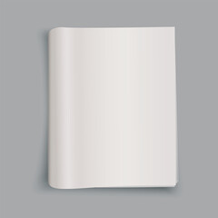 Vector paper mock up folded brochure with shadow on transparent background.